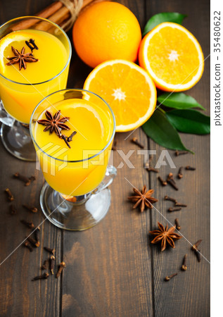 Fall Winter Cocktail Hot Spicy Orange Punch  35480622