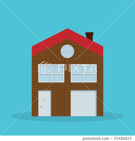 Home flat Icon vector.flat design house of brick Home flat Icon vector.flat design house of brick 35480825