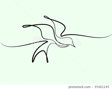 Continuous line bird 35481245