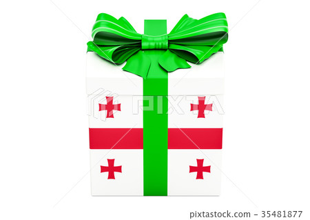 Gift box with flag of Georgia, holiday concept Gift box with flag of Georgia, holiday concept 35481877