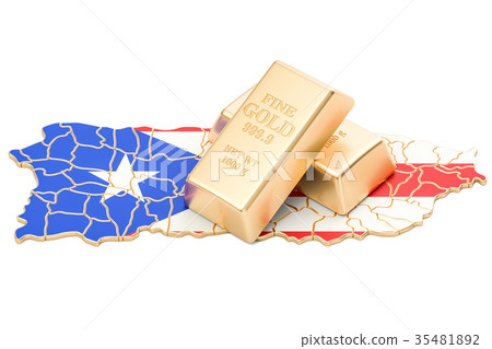 Golden reserves of Puerto Rico concept 35481892