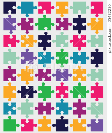 pieces of colorful puzzle - Stock Illustration [35482250] - PIXTA