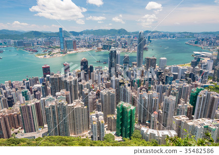 Hong Kong scenery seen from Victoria Peak Hong Kong scenery seen from Victoria Peak 35482586