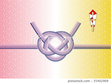 New Year's Day / Background for commemorative events | Mizuhiki Awaji knot (Awaji knot) purple series | New Year image 35482909