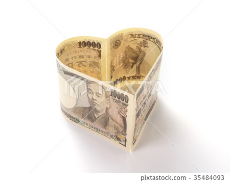 10,000 yen bill of the heart (banknote of Japanese yen) 35484093