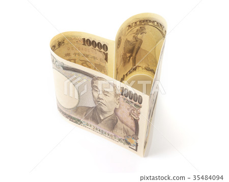 10,000 yen bill of the heart (banknote of Japanese yen) 10,000 yen bill of the heart (banknote of Japanese yen) 35484094