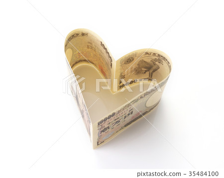 10,000 yen bill of the heart (banknote of Japanese yen) 35484100