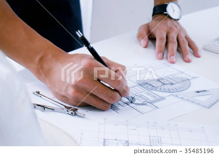 Architecture drawing on architectural project 35485196