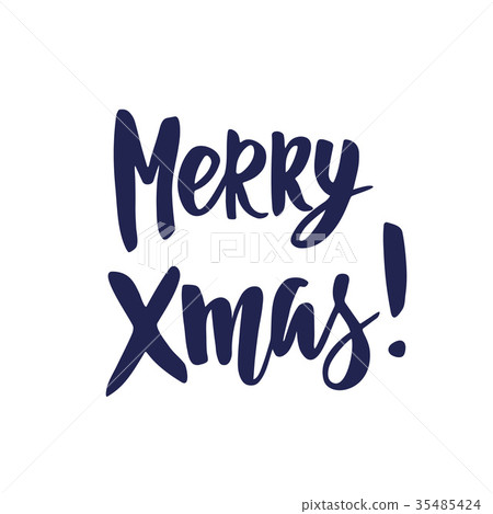 Merry Xmas text. Holiday greetings quote isolated 35485424