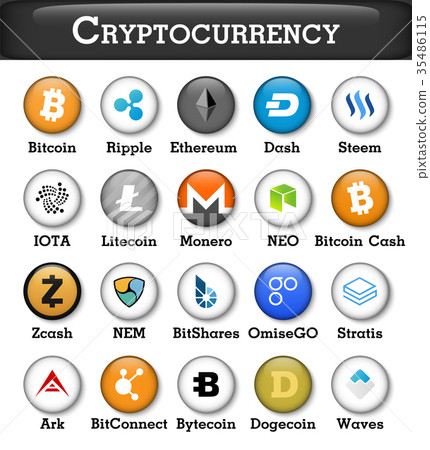 Set of cryptocurrency icon . Vector Set of cryptocurrency icon . Vector 35486115