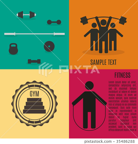 Flat design elements for gym and fitness 35486288