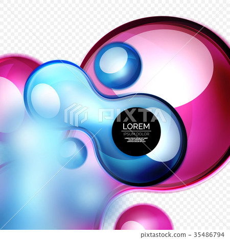 Glass bubbles on grey, modern techno liquid design Glass bubbles on grey, modern techno liquid design 35486794