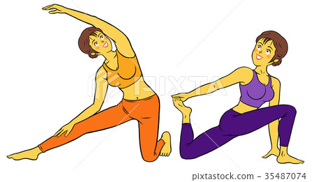 30s women doing diet yoga 35487074