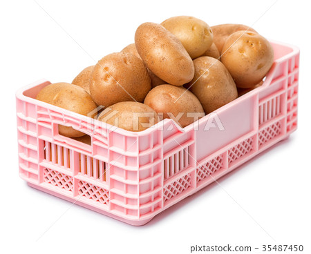 full grocery vegetable box with potato isolated full grocery vegetable box with potato isolated 35487450