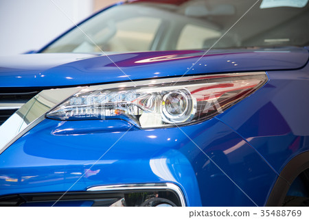 Headlight of CAR Close up. Exterior Detail Headlight of CAR Close up. Exterior Detail 35488769