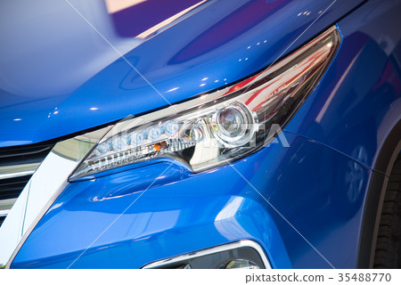 Headlight of CAR Close up. Exterior Detail Headlight of CAR Close up. Exterior Detail 35488770