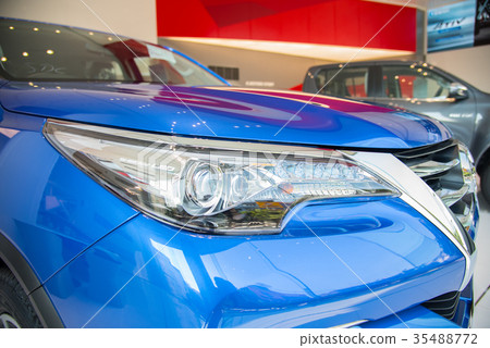 Headlight of CAR Close up. Exterior Detail 35488772
