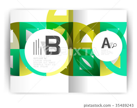 Geometric a4 annual report cover print template 35489243