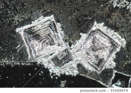 Crystal - micrograph of salt (sodium chloride) 35489474