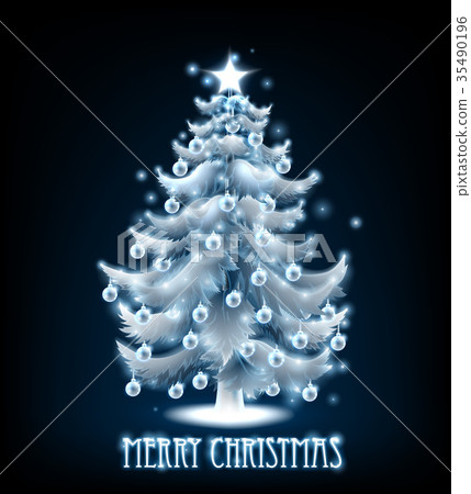 Merry Christmas Tree Design 35490196