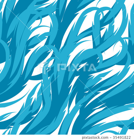 Abstract waves seamless pattern. Decorative swirly 35491822