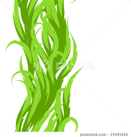 Abstract grass seamless pattern. Decorative swirly 35491836