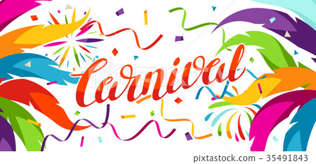 Carnival party banner with colorful decorative 35491843
