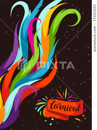 Carnival party background with colorful decorative 35491845