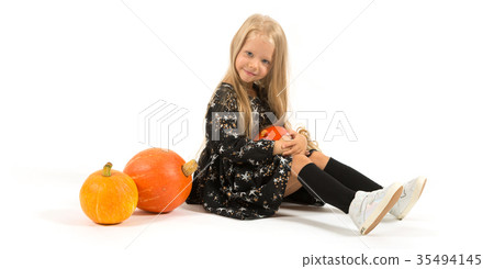 Attractive cute girl in magician costume 35494145