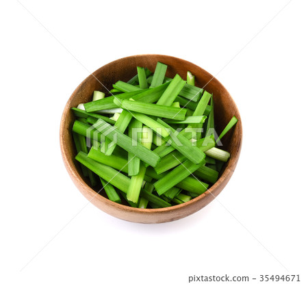 Garlic chives isolated on white background 35494671