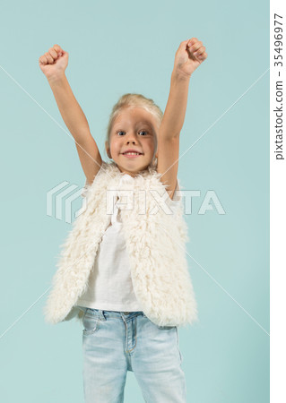 Attractive cute girl in light clothes  35496977