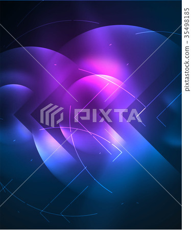 Digital techno wallpaper, glowing abstract 35498185