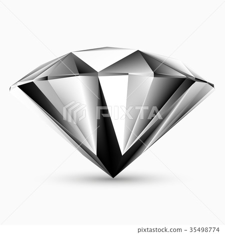 Shiny white diamond illustration Vector 35498774