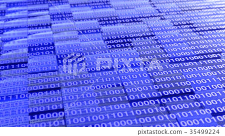 Landscape with cubes covered by  binary streams 35499224