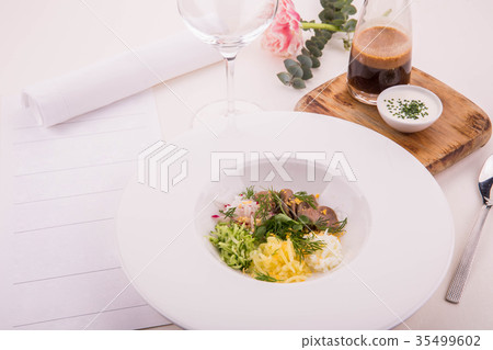 Meat okroshka on kvass 35499602