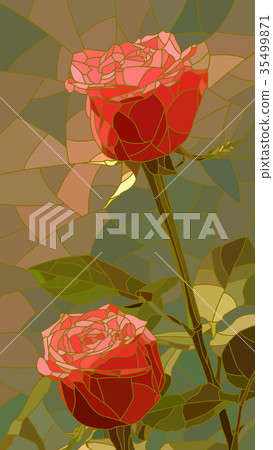 Vector illustration of flowers red roses. 35499871