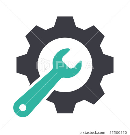 Service tool icons with gear and spanner 35500350