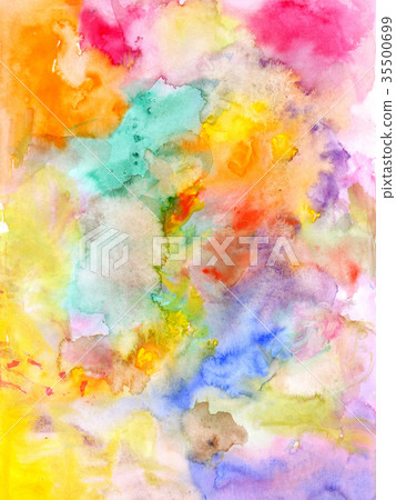 Abstract watercolor background - hand drawn 35500699