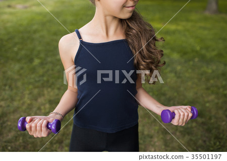 Teenage fitness. Healthy lifestyle on nature 35501197