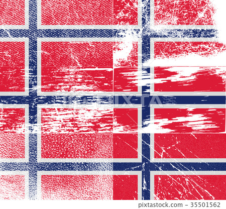 Set of six flags Norway with old texture. Vector 35501562