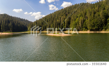 Aerial view of the synevyr lake. The largest lake Aerial view of the synevyr lake. The largest lake 35501640