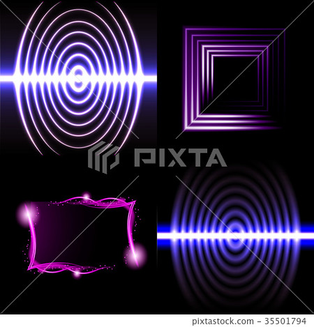 Set of Beautifully glowing neon abstract backgroun Set of Beautifully glowing neon abstract backgroun 35501794