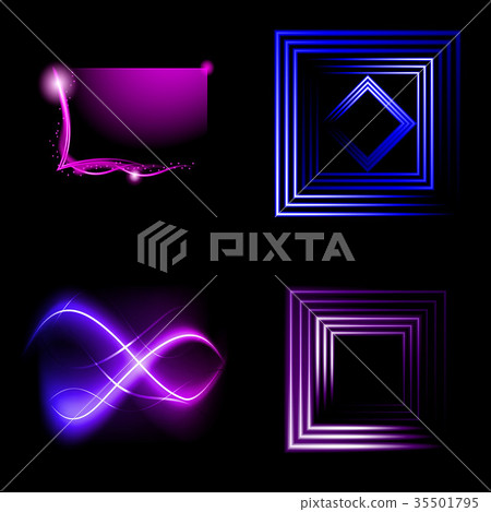 Set of Beautifully glowing neon abstract backgroun 35501795
