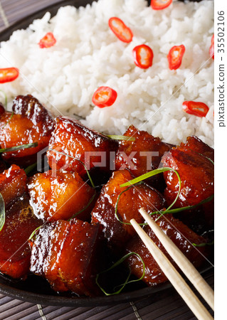 Vietnamese caramelized pork belly with rice Vietnamese caramelized pork belly with rice 35502106