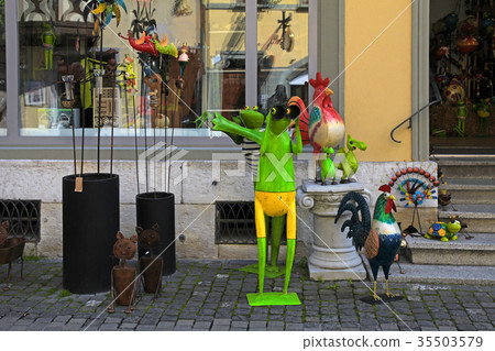 Fun toys and home decor in souvenir shop 35503579