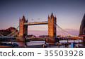 Sunset in London, view to the Tower Bridge 35503928
