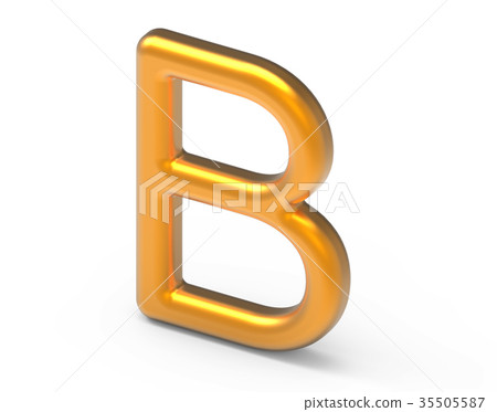 3D render metallic alphabet B 35505587