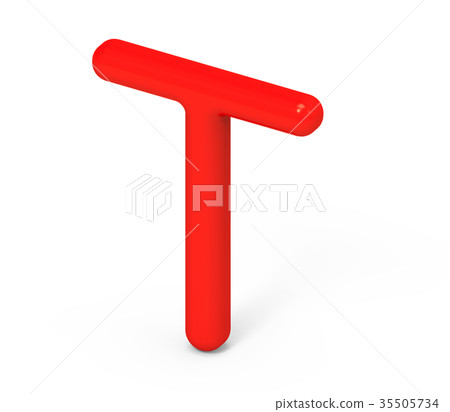 3D render red alphabet T 3D render red alphabet T 35505734