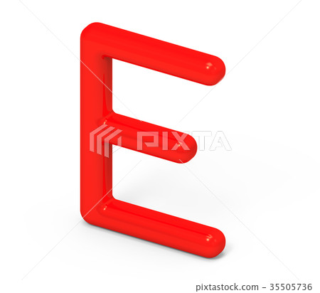 3D render red alphabet E 3D render red alphabet E 35505736