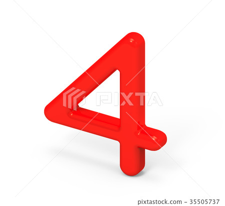 3D render red number 4 3D render red number 4 35505737